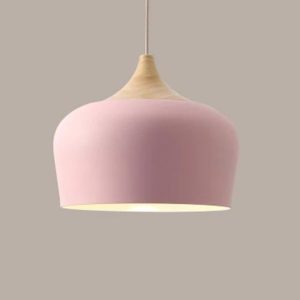 Pendant Lights Made Of Metal And Wood In Delicate Pastel Shades