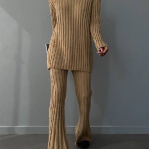 Pullover Sweater Pants Wool Two-Piece Suit