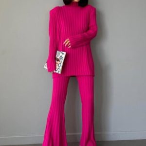 Pullover Sweater Pants Wool Two-Piece Suit