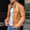 Punk Men Motorcycle Leather Jacket