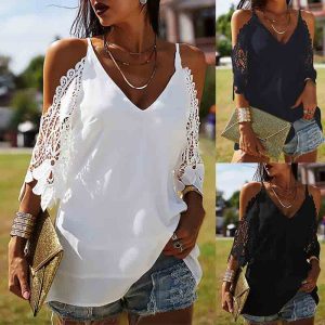 Pure Color Hanging Wide Loose Casual T-Shirt Ladies Top