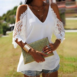 Pure Color Hanging Wide Loose Casual T-Shirt Ladies Top