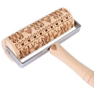 Push-Style Christmas Embossing Rolling Pin