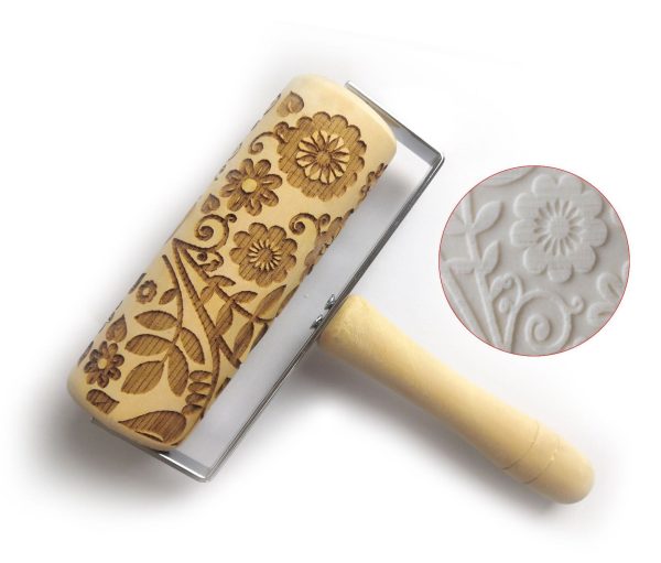 Push-Style Christmas Embossing Rolling Pin