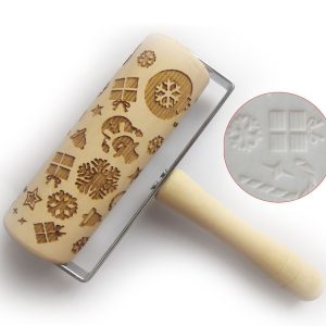 Push-Style Christmas Embossing Rolling Pin