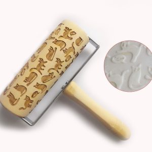 Push-Style Christmas Embossing Rolling Pin