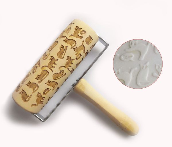 Push-Style Christmas Embossing Rolling Pin