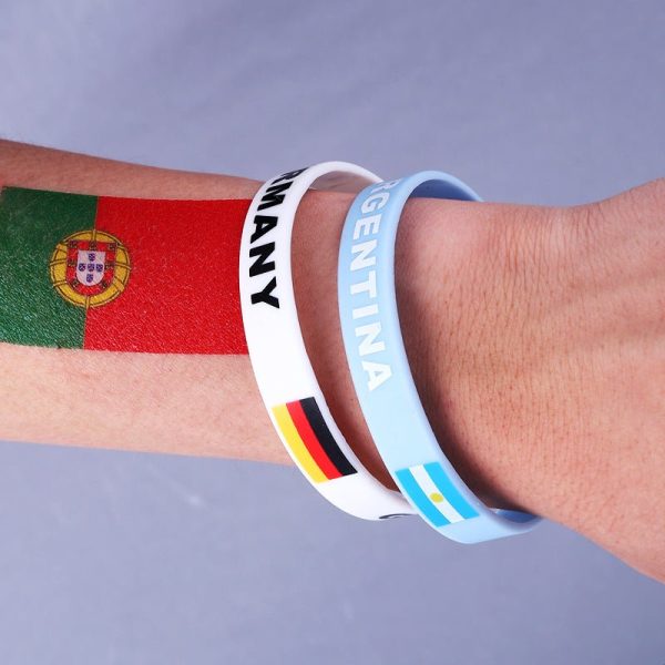 Qatar World Cup Football Silicone Bracelet Sports Wristband