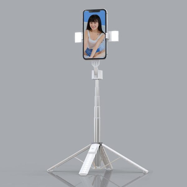 Quadrupod Double Sided Light Mobile Phone Bluetooth Selfie Stick