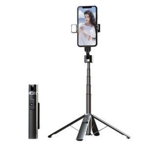 Quadrupod Double Sided Light Mobile Phone Bluetooth Selfie Stick