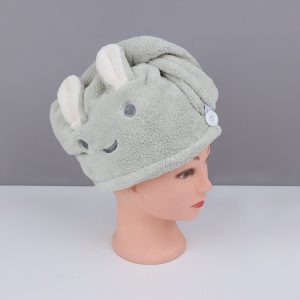 Rabbit Ear Dry Hair Cap Absorbent And Quick-Drying Coral Fleece Dry Hair Towel