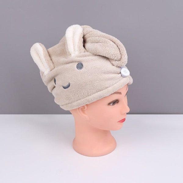 Rabbit Ear Dry Hair Cap Absorbent And Quick-Drying Coral Fleece Dry Hair Towel