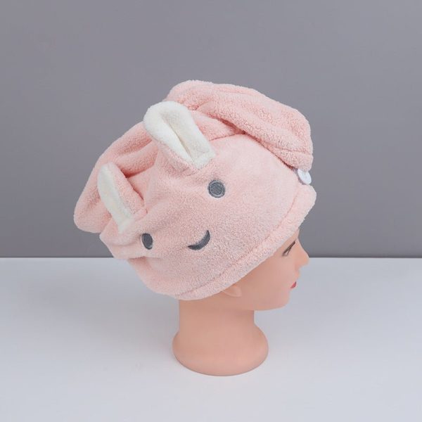 Rabbit Ear Dry Hair Cap Absorbent And Quick-Drying Coral Fleece Dry Hair Towel