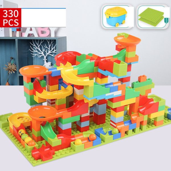 Race Run Diy Small Block Compatible City Building Blocks Funnel Slide