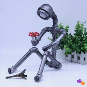 Retro Industrial Style Personality Water Pipe Robot Table Lamp