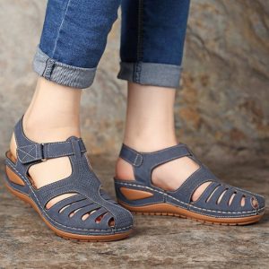 Retro Sandals Round Toe Wedge Sandals