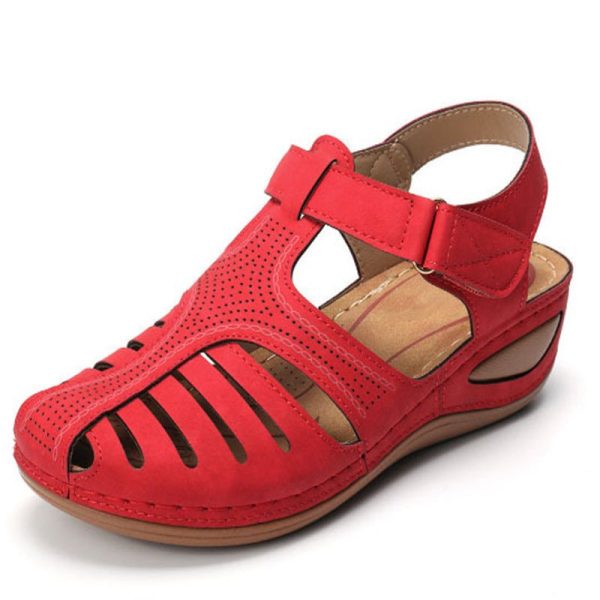 Retro Sandals Round Toe Wedge Sandals