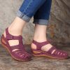 Retro Sandals Round Toe Wedge Sandals