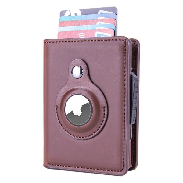 Rfid Card Holder Leather Slim Wallets Mini Wallets For Airtag