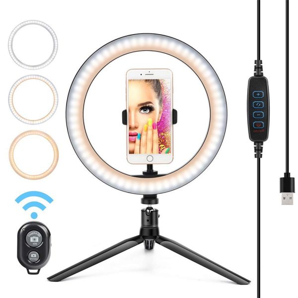 Ring Fill Light 10 Inch Selfie Whitening Light With Bluetooth Remote Controller