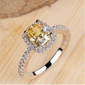 Rings For Women Bridal Wedding Jewelry Engagement Ring White Gold Color