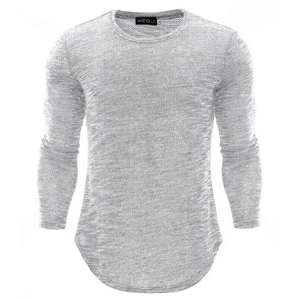 Round Neck Slim Long-Sleeved Men'S Sweatshirt