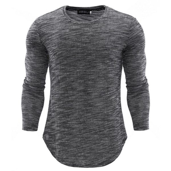 Round Neck Slim Long-Sleeved Men'S Sweatshirt