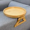 Round Storage Bamboo Tray Sofa With Legs Tray Foldable