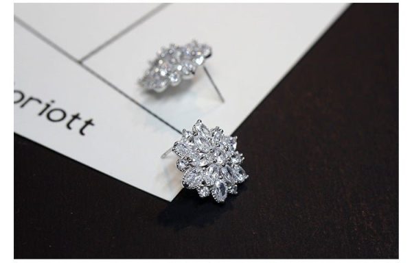 S925 Pure Tremella Nail Flower Earrings Sterling Silver Jewelry Hypoallergenic Earrings