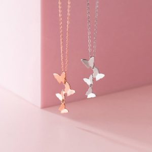 S925 Silver Forest Sweet Butterfly Element Necklace