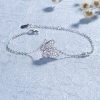 S925 Sterling Silver Fashion Bow Micro-Inlaid Zircon Adjustment Beads Bracelet