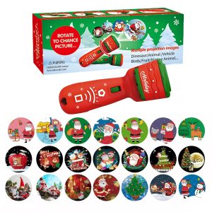 Santa Christmas Tree Flashlight Projector Torch Lamp Toy Early Education Toy For Kid Xmas Gift