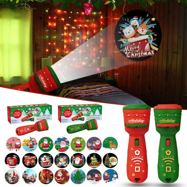 Santa Christmas Tree Flashlight Projector Torch Lamp Toy Early Education Toy For Kid Xmas Gift