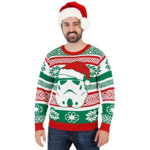 Santa Stormtroper Printed Christmas Clothes Pullover Sweater Couple Wear