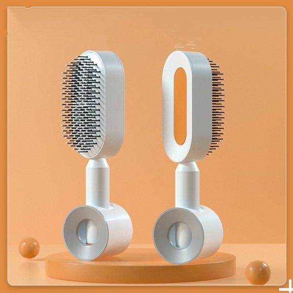 Self Cleaning Hair Brush One-Key Cleaning Massage Anti-Static Hairbrush