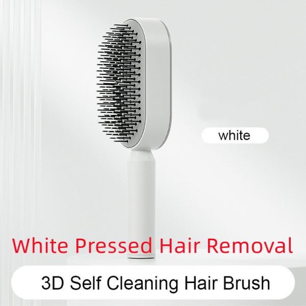 Self Cleaning Hair Brush One-Key Cleaning Massage Anti-Static Hairbrush