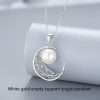 Silver Simple Moon Pearl Pendant Clavicle Fashion All-Match