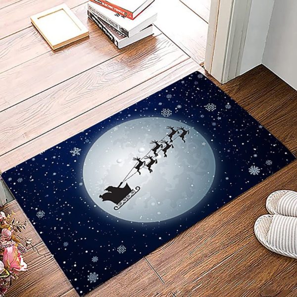 Simple Non-Slip Christmas Printed Carpet Mat