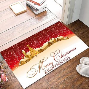 Simple Non-Slip Christmas Printed Carpet Mat