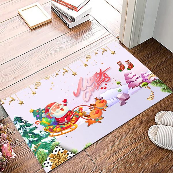 Simple Non-Slip Christmas Printed Carpet Mat