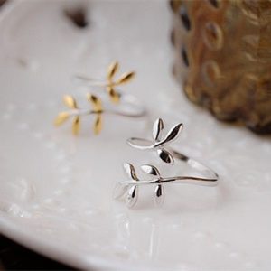 Small Olive Branch Leaf Ring Simple Ring