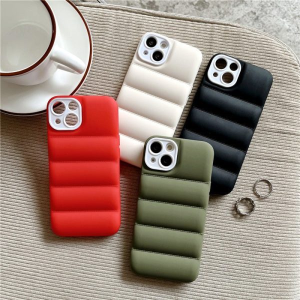 Solid Color Creative Down Jacket All-Inclusive Silicone Soft Shell For Iphone