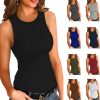 Solid Color Round Neck Vest Inner Match Women'S Top