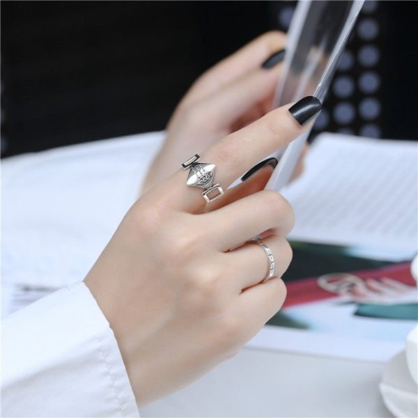 Sterling Silver Cross Ring Female Retro Simple Niche